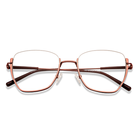 Lenskart Studio Online Pink Half Rim Geometric left side