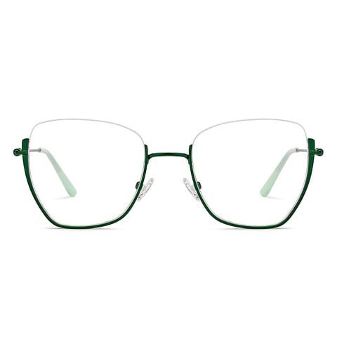 Lenskart Studio Online Green Half Rim Geometric left side