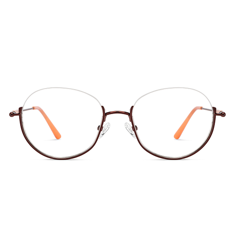 Lenskart Studio Online Dark Brown Half Rim Round right side