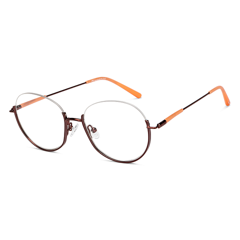 Lenskart Studio Online Dark Brown Half Rim Round right side