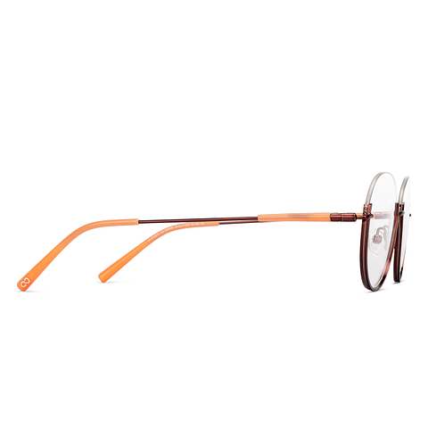 Lenskart Studio Online Dark Brown Half Rim Round left side