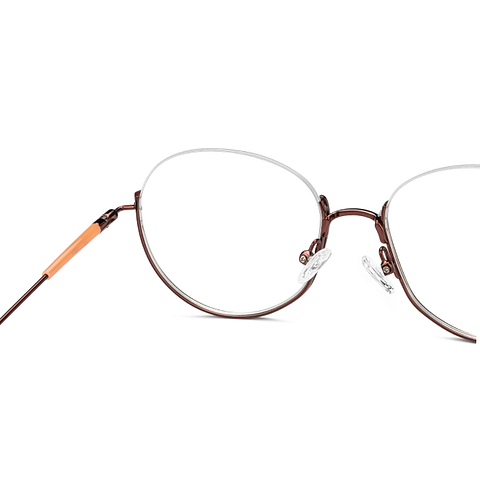 Lenskart Studio Online Dark Brown Half Rim Round right side