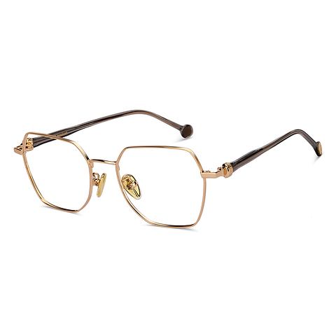 Lenskart Gold Full Rim Hexagonal left side