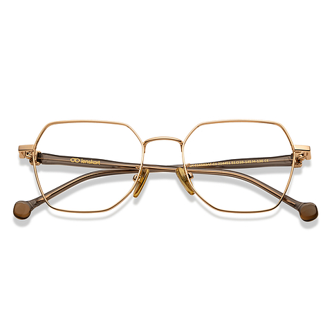 Lenskart Gold Full Rim Hexagonal left side