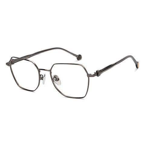 Lenskart Mid Gunmetal Full Rim Geometric left side