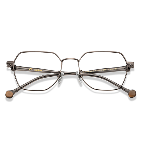 Lenskart Mid Gunmetal Full Rim Geometric left side