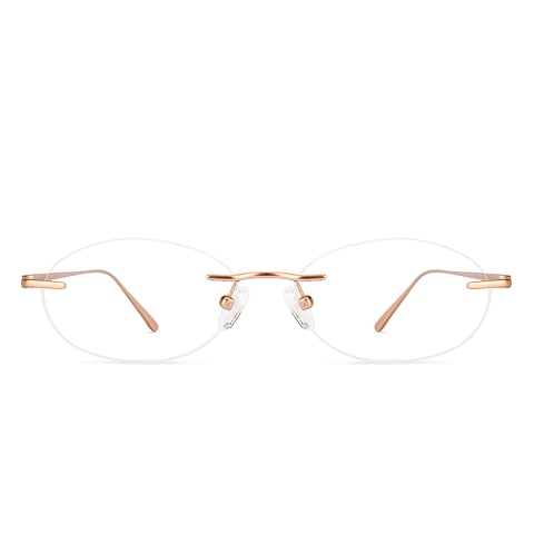 Lenskart Rose Gold Rimless Round right side