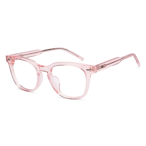 Lenskart Pink Transparent Full Rim Round left side