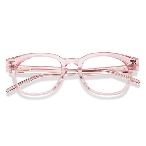 Lenskart Pink Transparent Full Rim Round left side