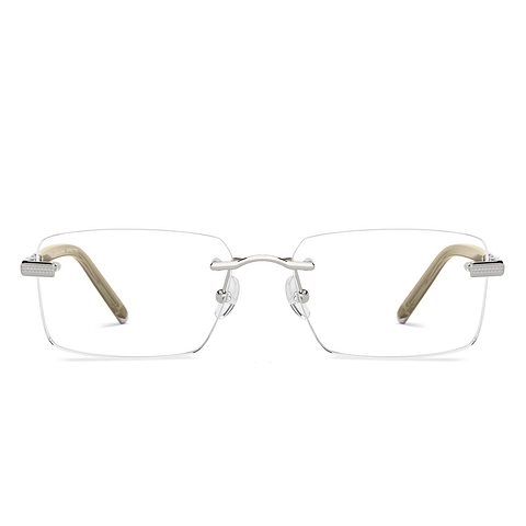 John Jacobs Silver Rimless Rectangle right side