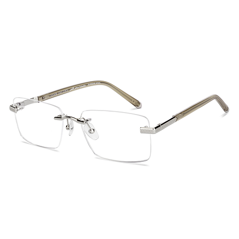 John Jacobs Silver Rimless Rectangle left side