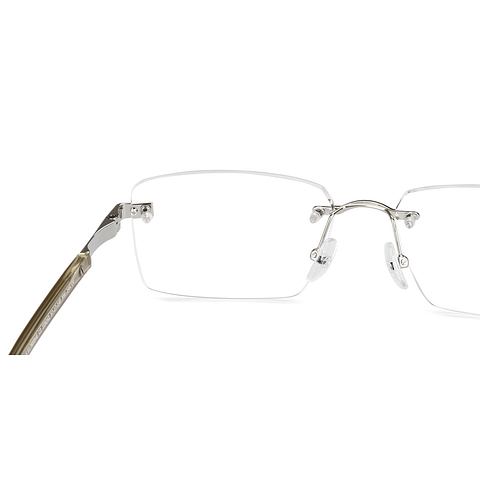 John Jacobs Silver Rimless Rectangle right side