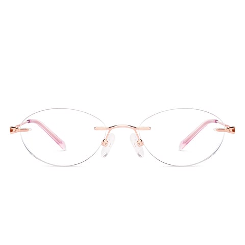 Lenskart Rose Gold Rimless Oval right side