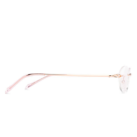 Lenskart Rose Gold Rimless Oval left side