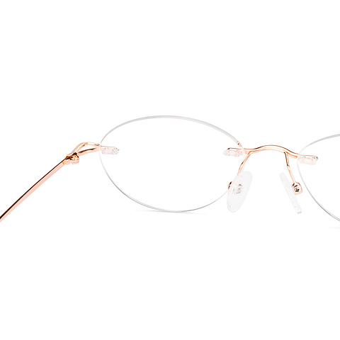Lenskart Rose Gold Rimless Oval right side