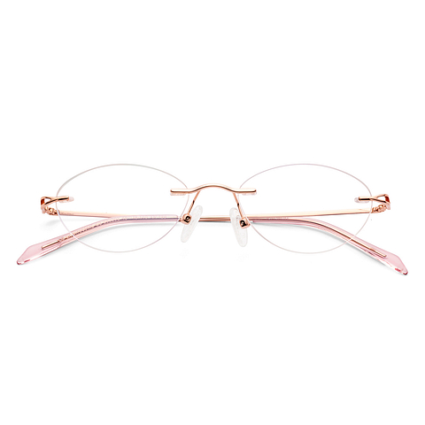 Lenskart Rose Gold Rimless Oval left side