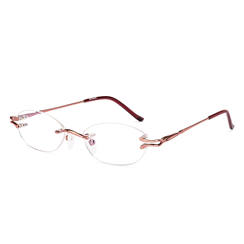 Lenskart Copper Rimless Oval left side