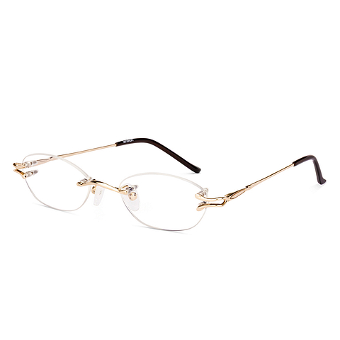Lenskart Gold Rimless Oval left side