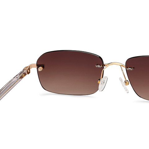 Lenskart Gold Rimless Rectangle right side