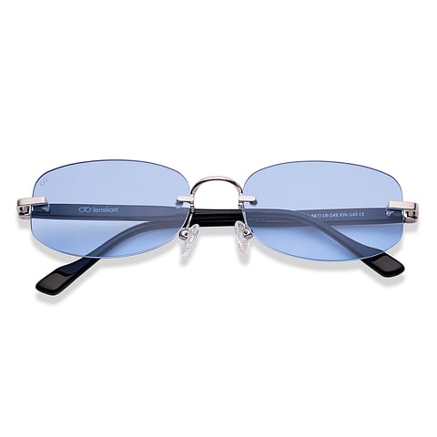 Lenskart Silver Rimless Rectangle left side