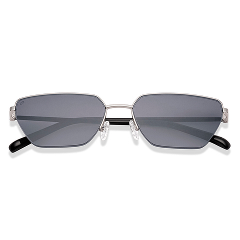 Lenskart Silver Full Rim Geometric left side