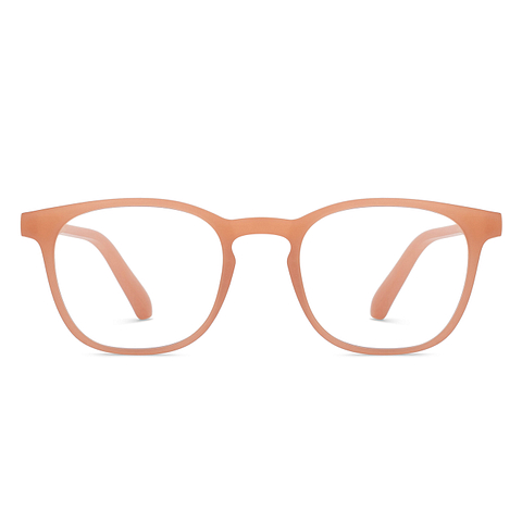 LENSKART BLU READERS Red Baby Pink Full Rim Square LENSKART BLU READERS LR E15615 Only for 1 25 Prefitted Powers left side