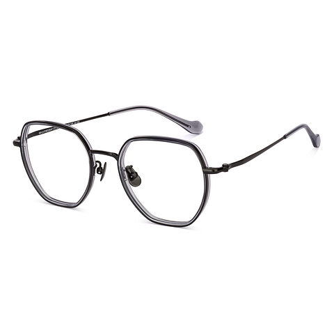 Lenskart Gray Full Rim Geometric left side