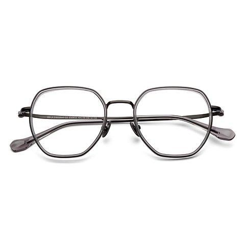 Lenskart Gray Full Rim Geometric left side