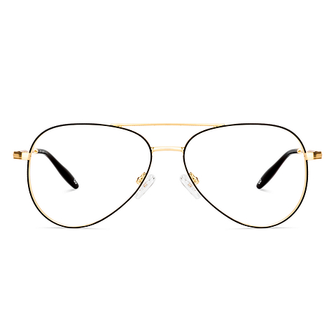 Buy Gold Full Rim Aviator Lenskart Studio LKE000421 Eyeglasses at