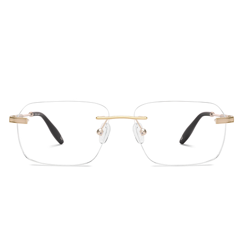 Lenskart STUDIO Gold Rimless Square right side