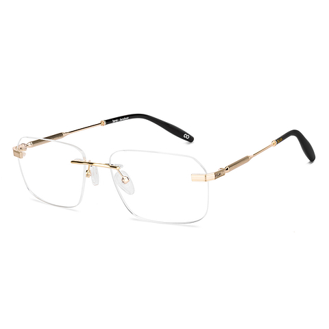 Lenskart STUDIO Gold Rimless Square right side