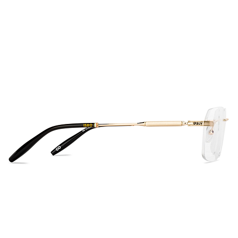 Lenskart STUDIO Gold Rimless Square left side