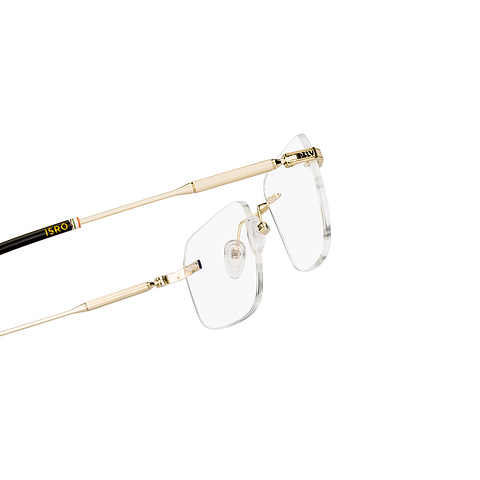 Lenskart STUDIO Gold Rimless Square left side