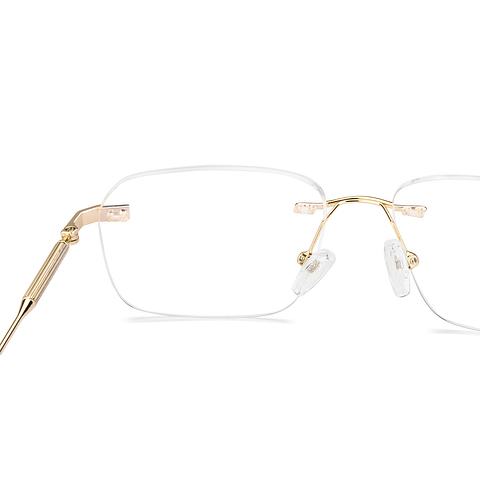 Lenskart STUDIO Gold Rimless Square right side