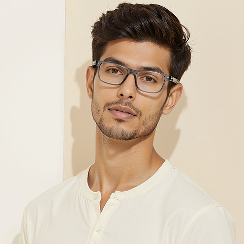 Lenskart Air Light Blue Full Rim Rectangle left side Lenskart Air Light Blue Full Rim Rectangle left side