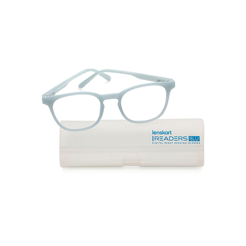 LENSKART BLU READERS Blue Sky Blue Full Rim Square LENSKART BLU READERS LR E15615 Only for 1 Prefitted Powers left side