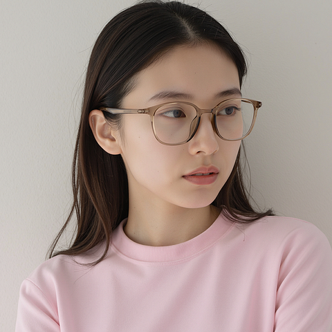 Lenskart Air Light Brown Full Rim Square left side