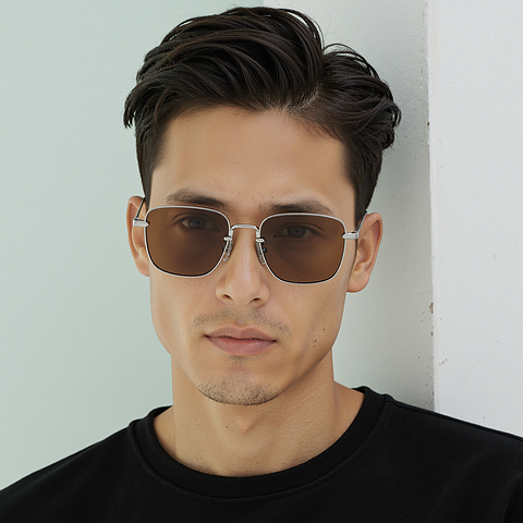 Lenskart Silver Full Rim Square left side