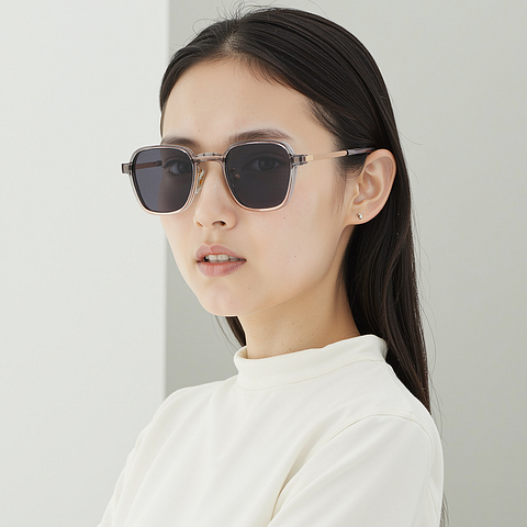 Lenskart Air Rose Gold Full Rim Geometric left side