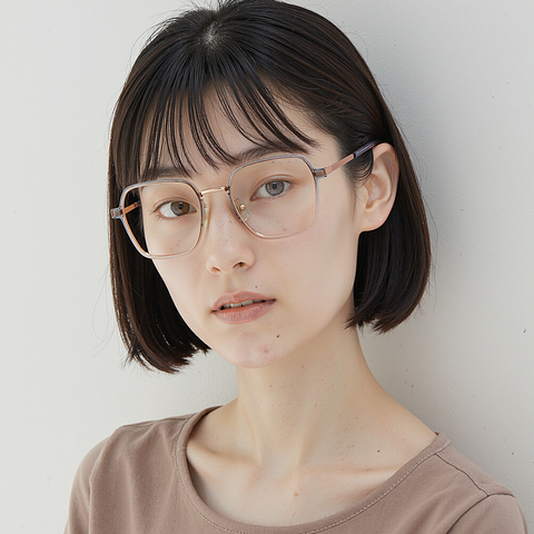 Lenskart Air Rose Gold Full Rim Geometric right side