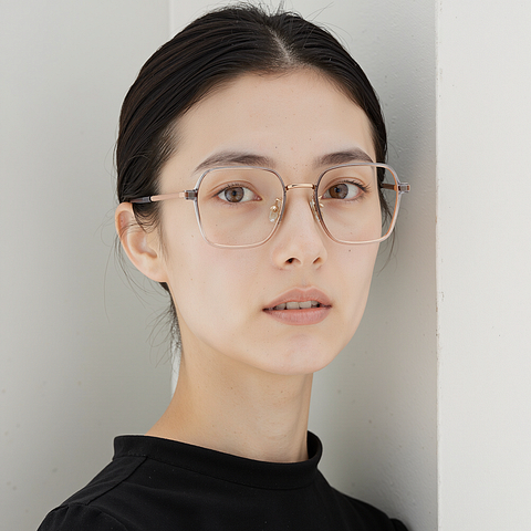 Lenskart Air Rose Gold Full Rim Geometric right side