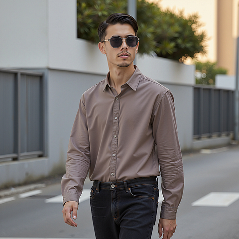 Lenskart Air Rose Gold Full Rim Round right side