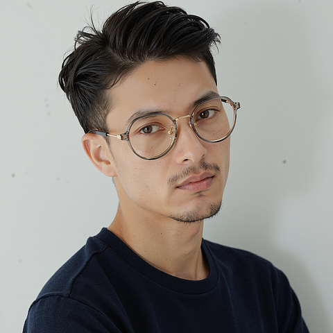 Lenskart Air Rose Gold Full Rim Round right side