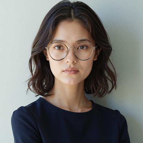 Lenskart Air Rose Gold Full Rim Round right side