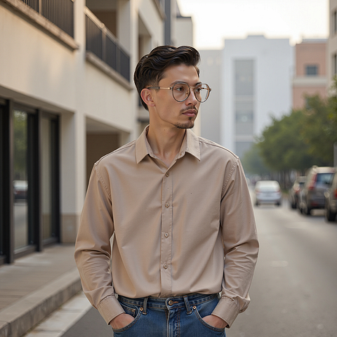 Lenskart Air Rose Gold Full Rim Round right side