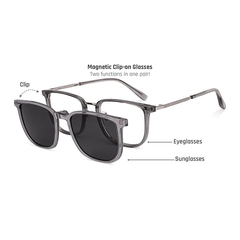 Lenskart Air Gray Full Rim Square left side