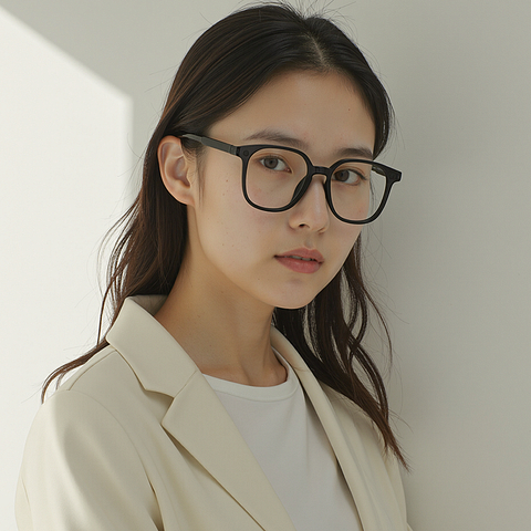 Lenskart Air Light Grey Full Rim Square left side