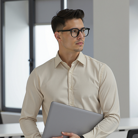 Lenskart Air Light Grey Full Rim Square left side