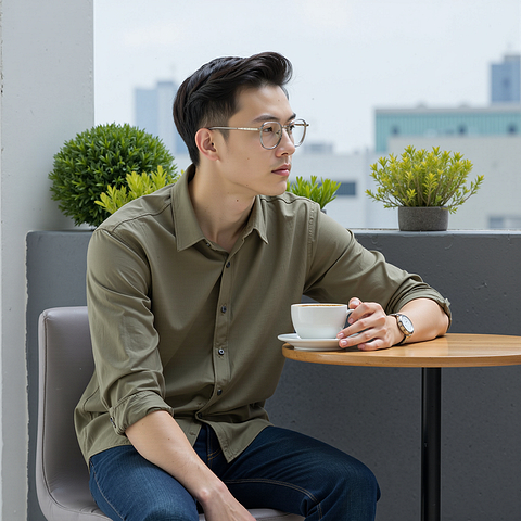 Lenskart Light Grey Full Rim Square left side