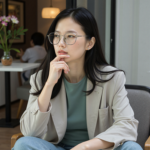 Lenskart Light Grey Full Rim Square right side